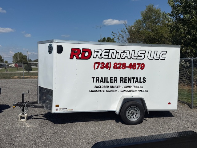 Enclosed Trailer - 6'X 12' for rent at RD Trailer Rentals Dundee Michigan - 6'X 12' • 2,800 lbs capacity
